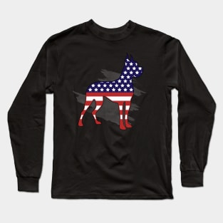 Dachshund 4th of July Patriotic American USA Flag Dog Gift Long Sleeve T-Shirt